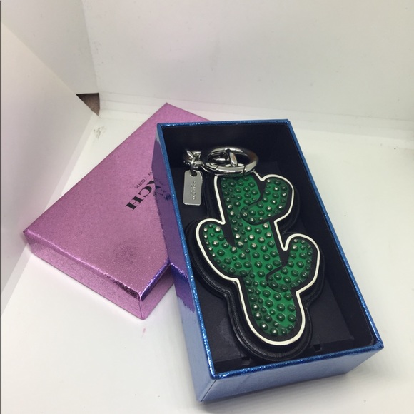 AUTH COACH AS IS LMTD EDTN CACTUS LEATHER KEYCHAIN - Picture 1 of 8